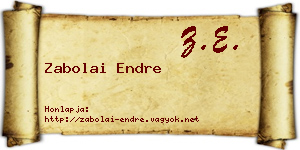 Zabolai Endre névjegykártya
