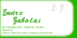 endre zabolai business card